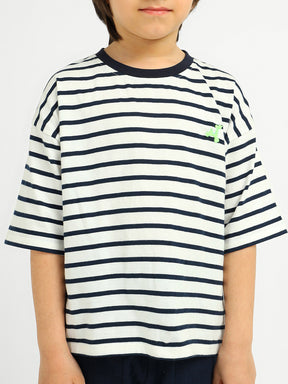 Deep Sea Striped Cotton T-Shirt and Shorts Set