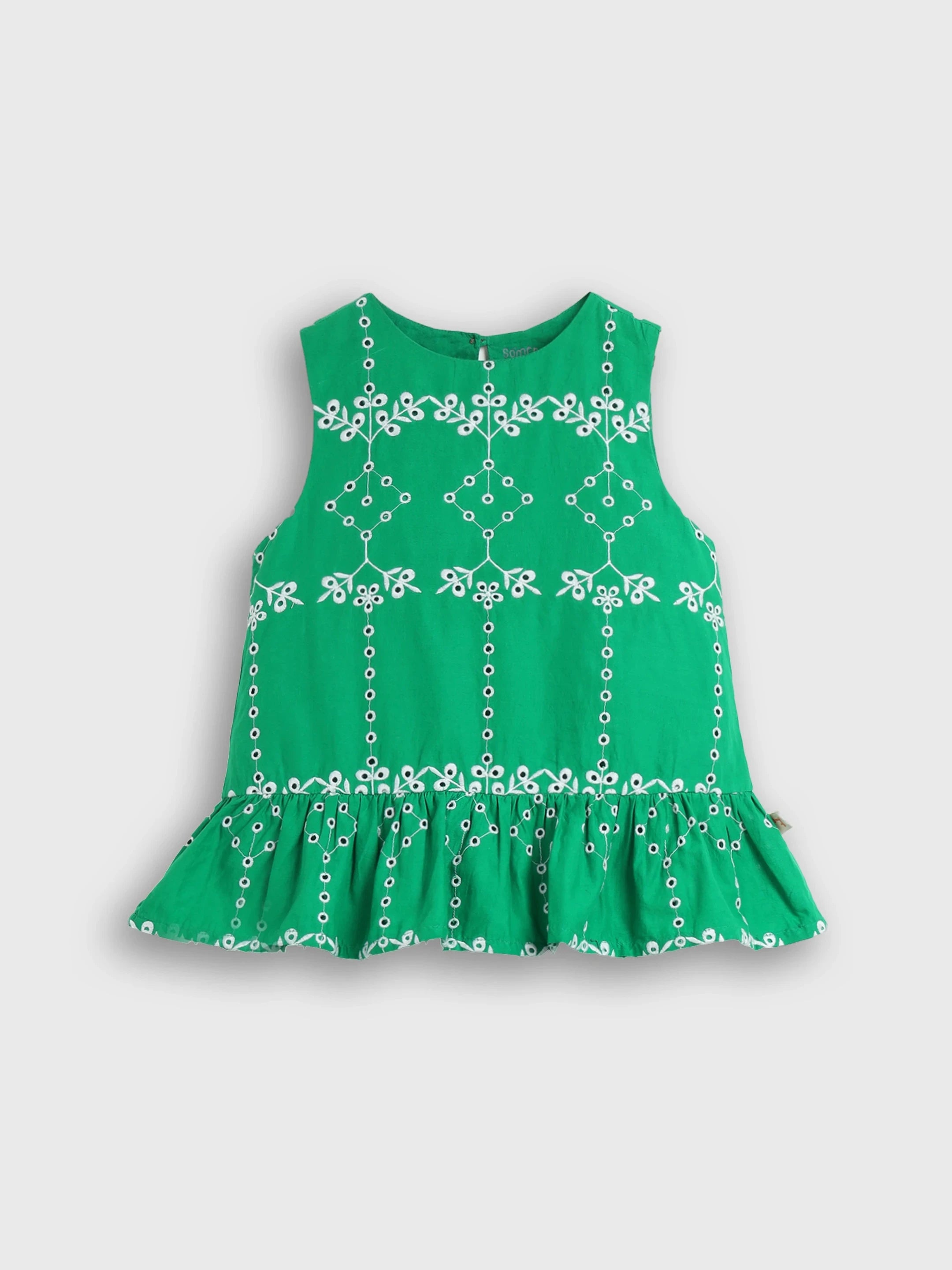 Schiffli Peplum Top