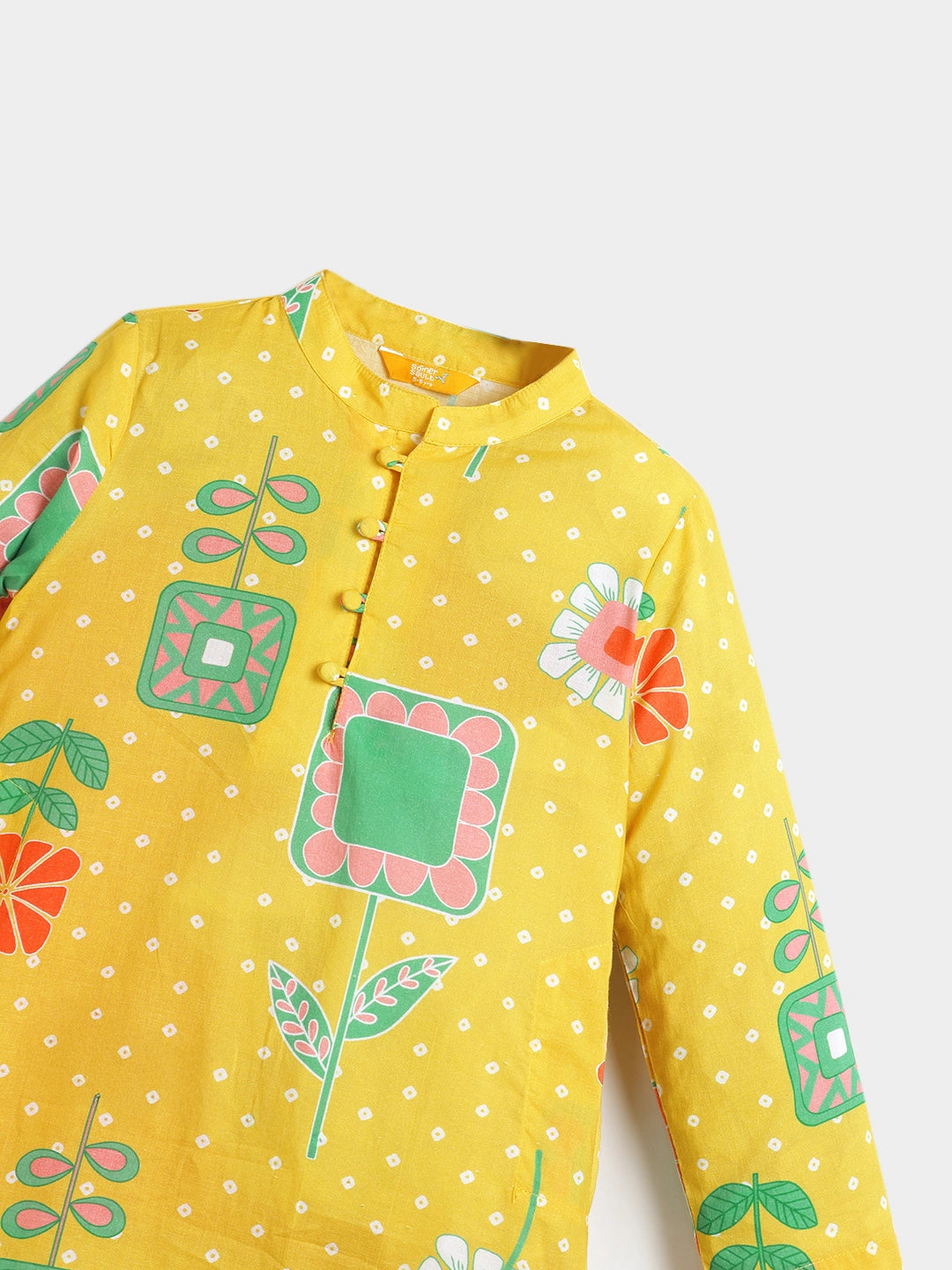 Yellow Printed Kurta Pajama Set
