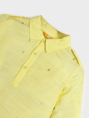 Yellow Pathani Kurta Set