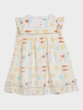 Playful Pastels Dress with Ruffle Sleeves