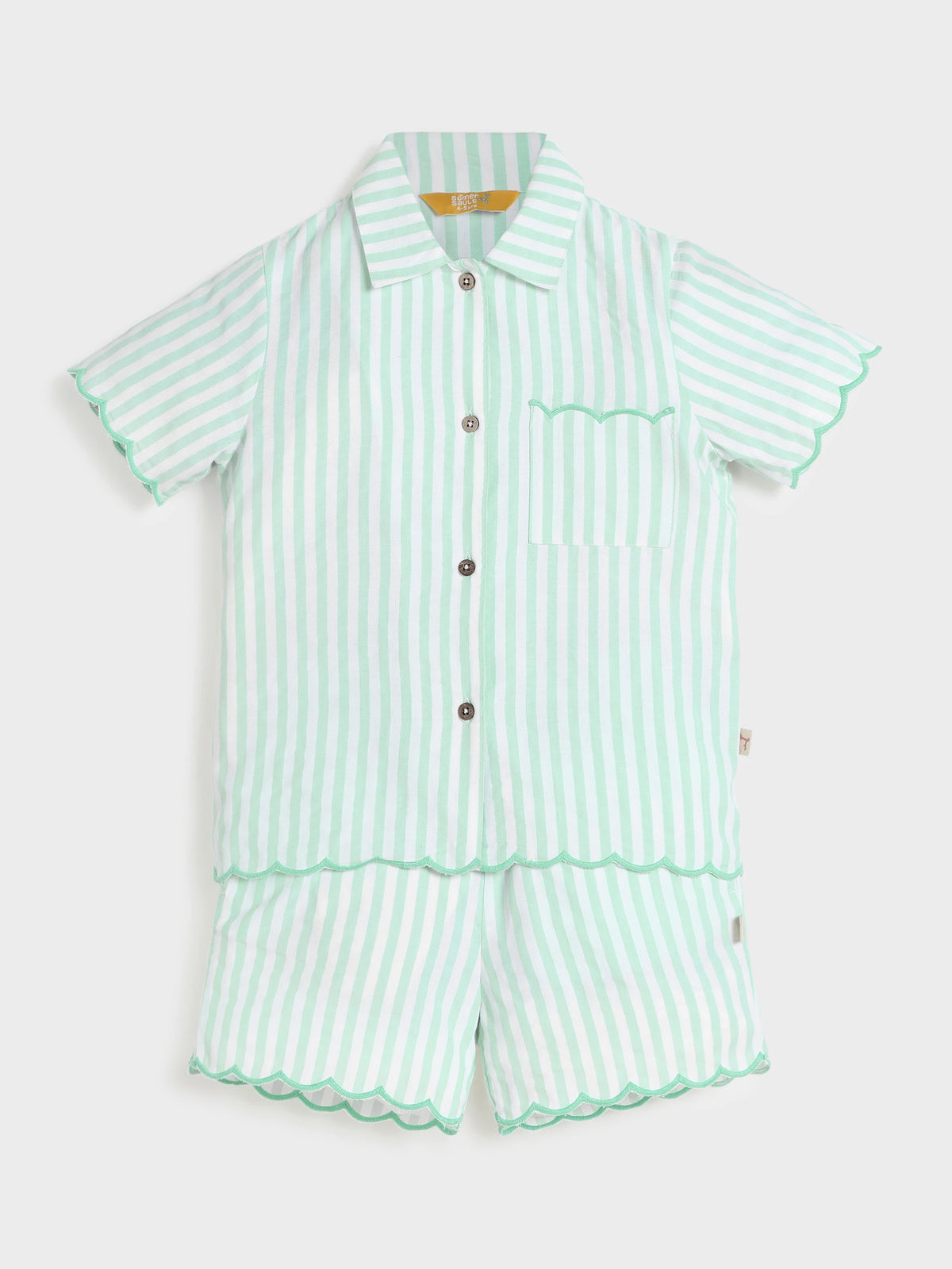 Striper Scallop Hem Co-ord Set