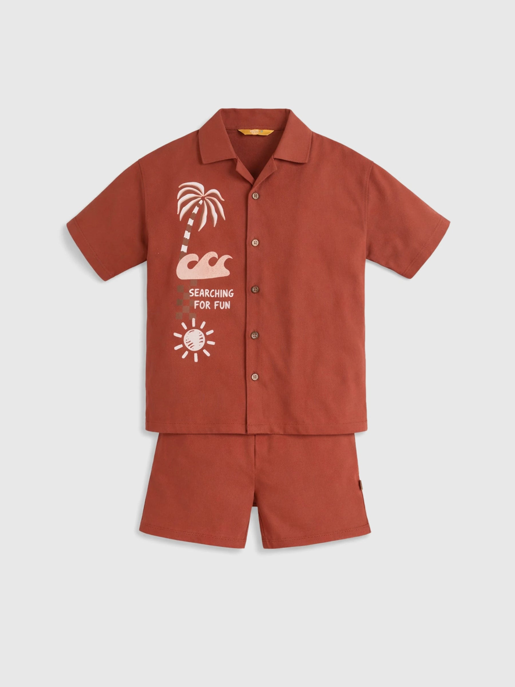 Printed Cotton Shirt with Shorts