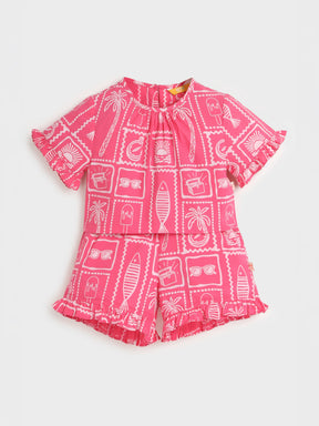 Pink Heart Cut Co-ord set