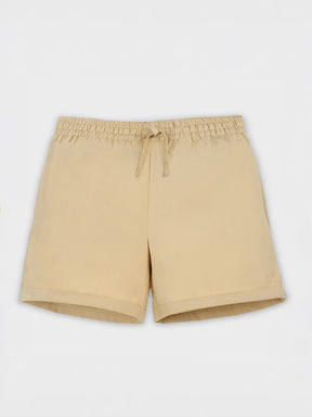 Beige Cotton Drawstring Shorts for Boys