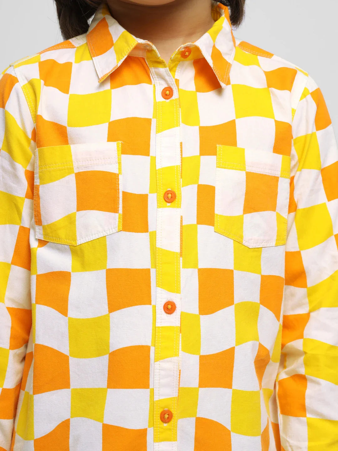 Citrus Checked Cotton Shirt