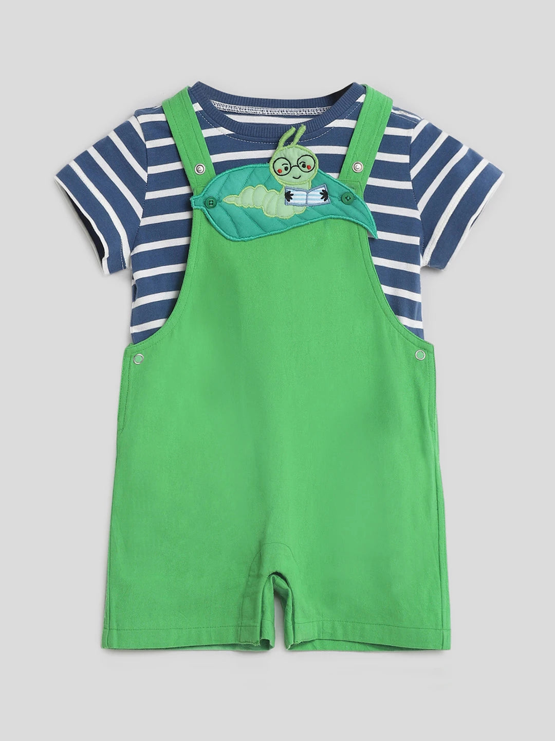 Caterpillar Dungaree & Stripe Tee