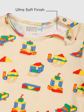 Master Builders Printed Cotton Sleepsuit