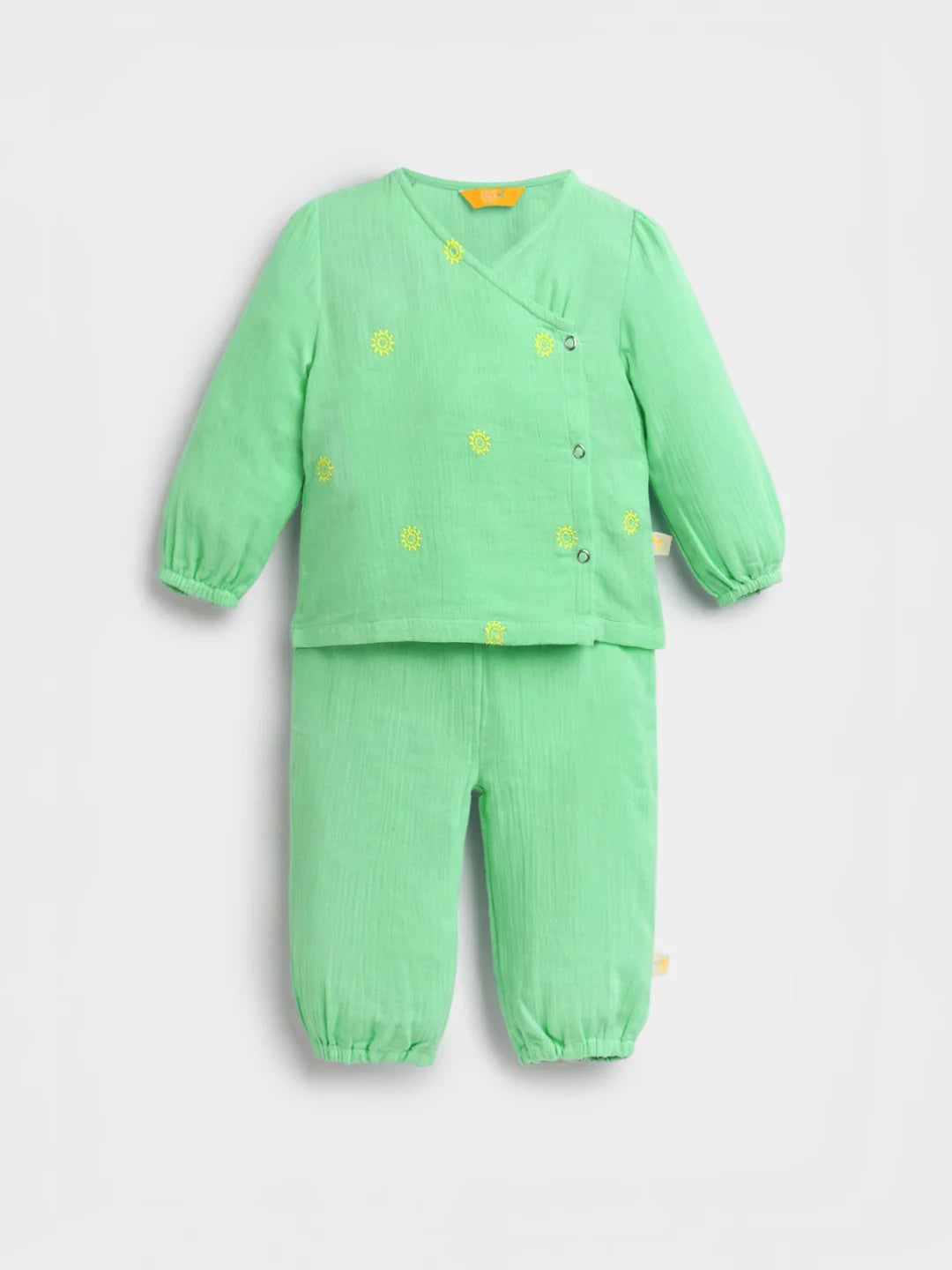 Minty Wrap Around Cotton Jhabla Set