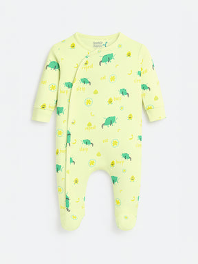 Snuggle Fit Printed Cotton Sleepsuit - Footed
