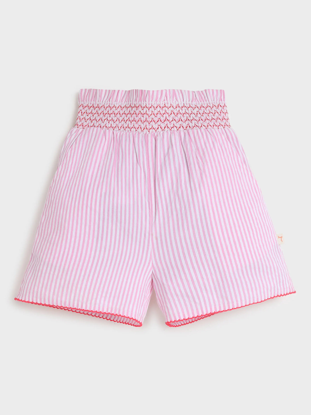 Strawberry Striped Frilly Cotton Shorts