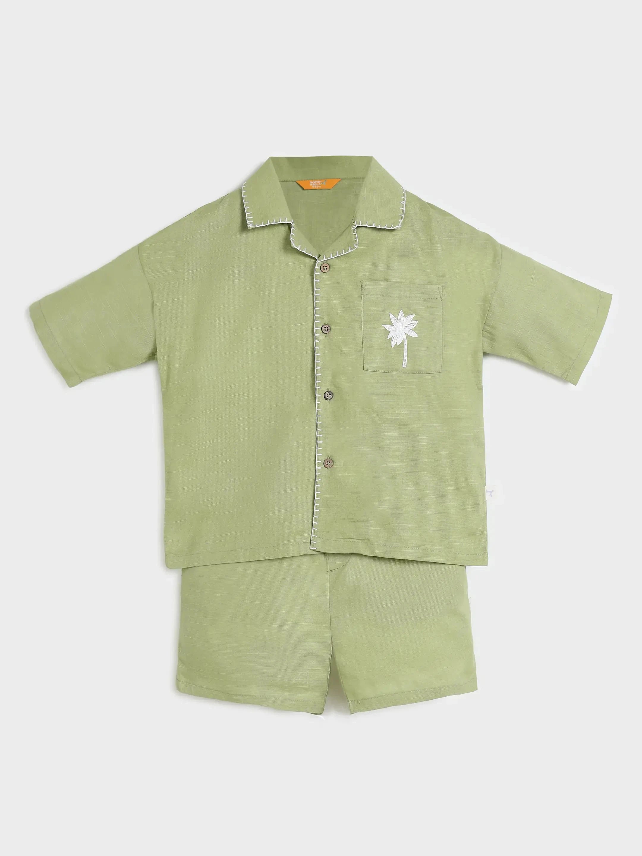 Solid Shirt & Shorts Set