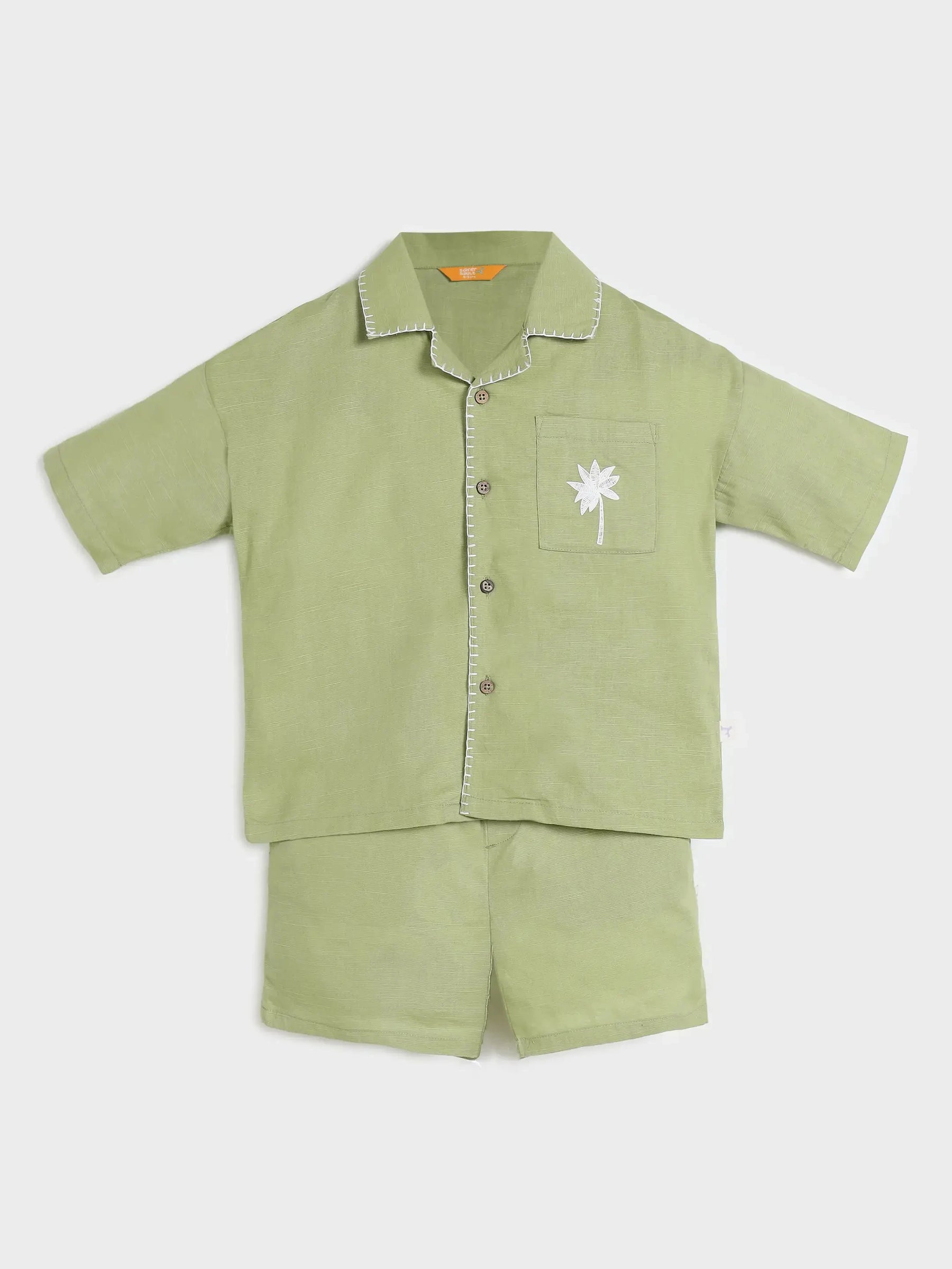 Solid Shirt & Shorts Set