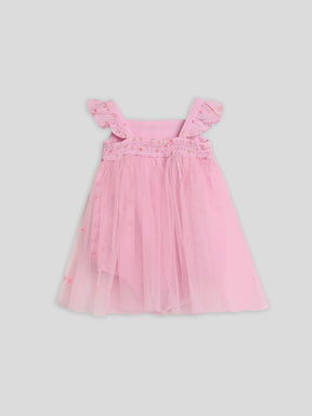 Mesh Pink Romper Dress Somersault