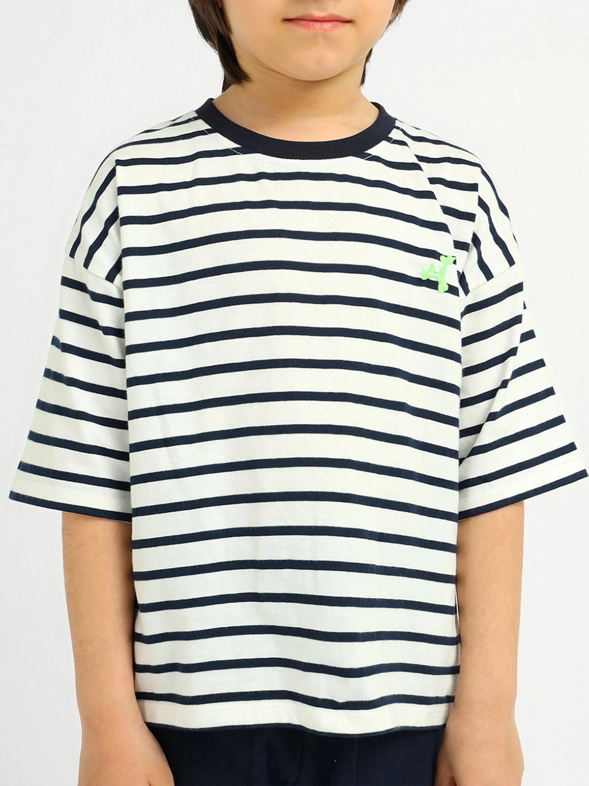 Deep Sea Striped Cotton T-Shirt