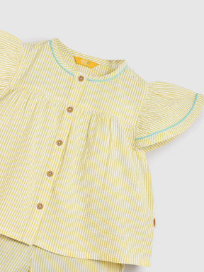 Buttercup Stripe Cotton Top & Pants Pyjama Set