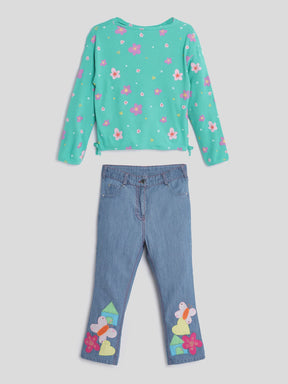 Flower Party Top & Pants Set