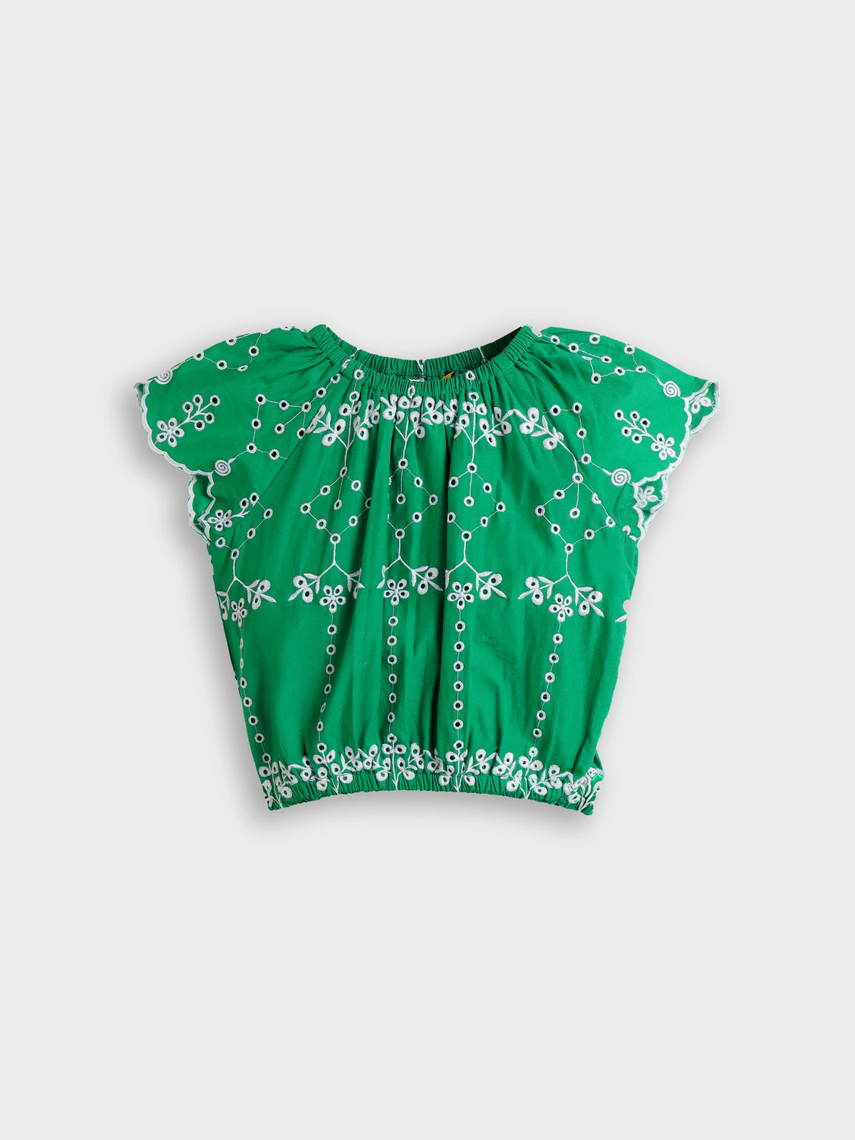 Schiffli Ruffle Sleeve Top