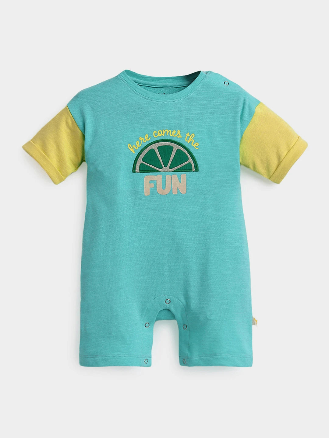 Here Comes The Fun Embroidered Cotton Romper