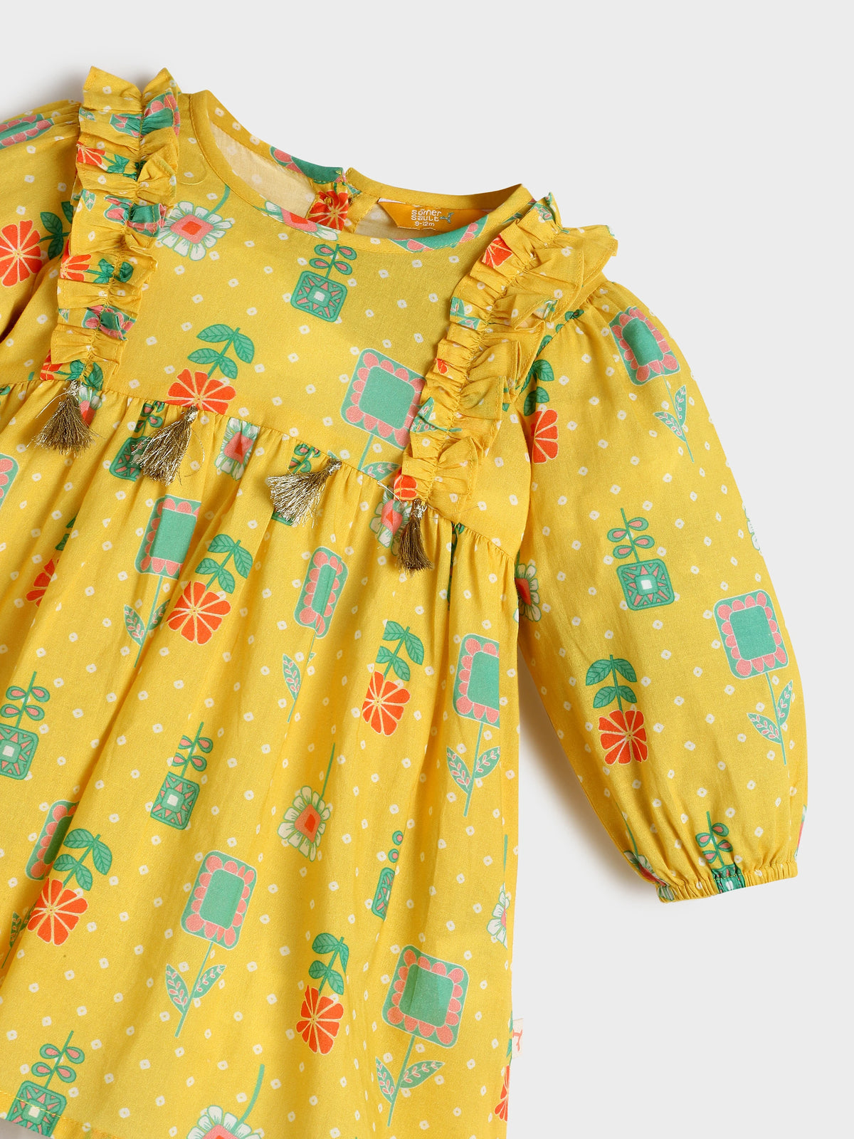 Yellow Bandhani Top and Bottom Set