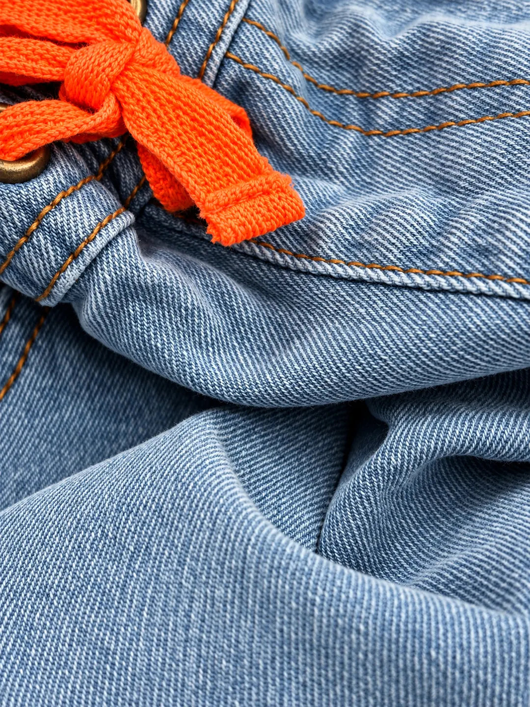 Orange Drawcord Detail Denim