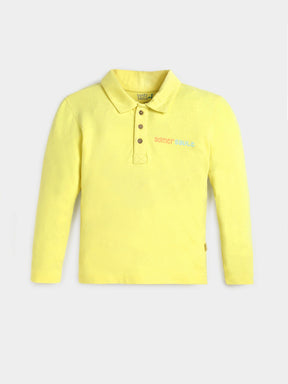 Solid Yellow Full Sleeves Polo T-shirt