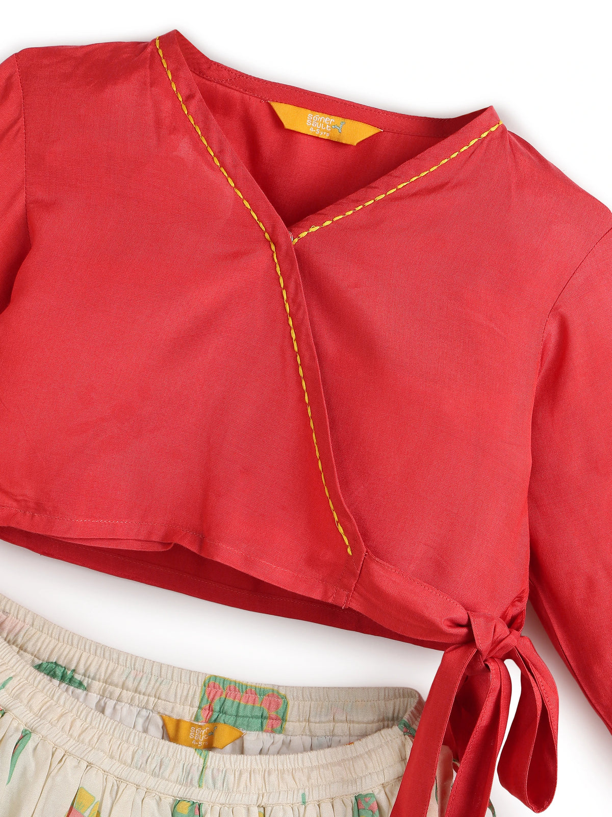 Festive Twirl Wrap Top and Skirt Set