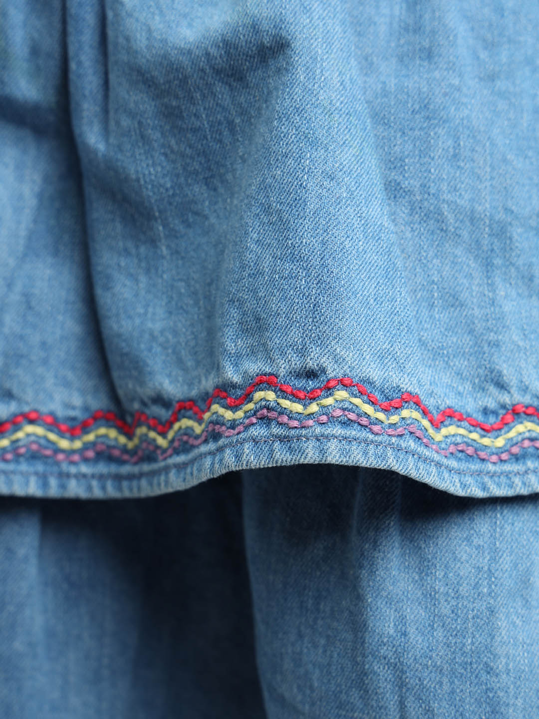Embroidered Denim Skirt