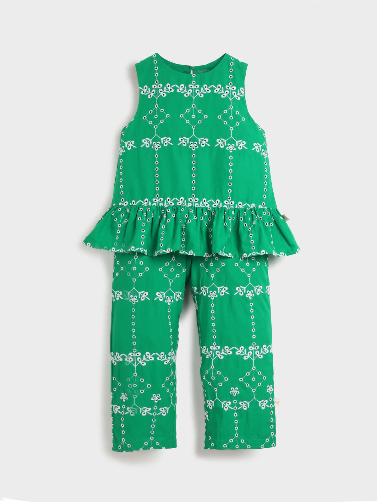 Emerald Bloom Peplum Co-ord Set