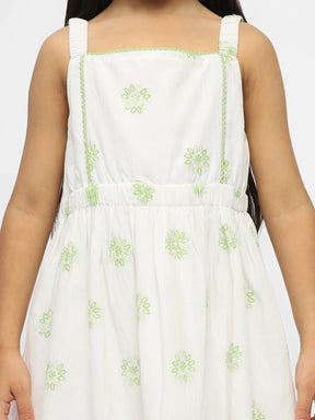 Flora Embroidered Cotton Fit & Flare Dress