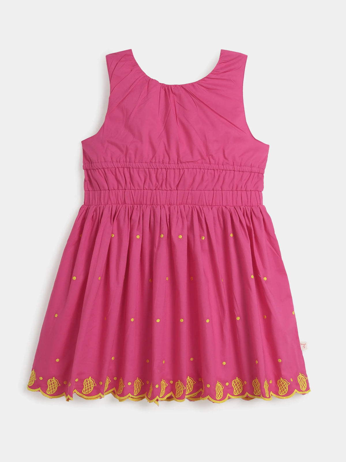 Girls’ Pink Embroidered Sleeveless Dress