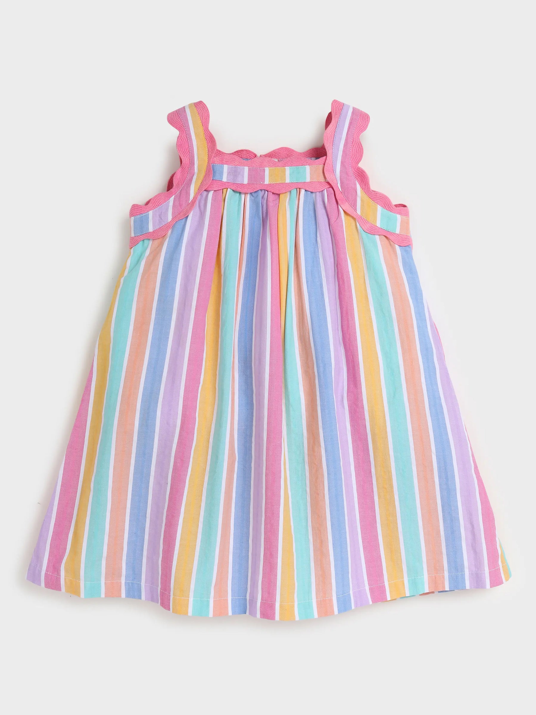 Girls Rainbow Strips Dress