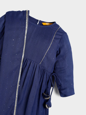 Blue Sequin Sharara Set