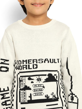 Somersault World Printed Cotton Pullover Sweater