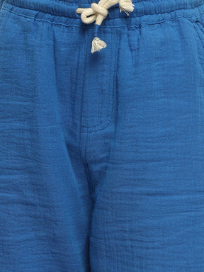 Ocean Crinkled Cotton Bermuda Shorts