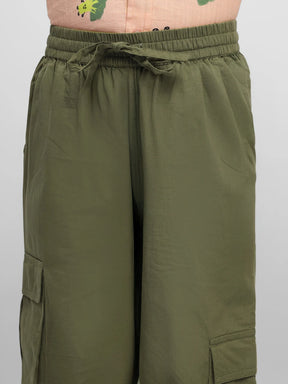 Timeless Olive Cotton Cargo Joggers