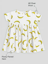 Happy Banana Cotton A-Line Dress