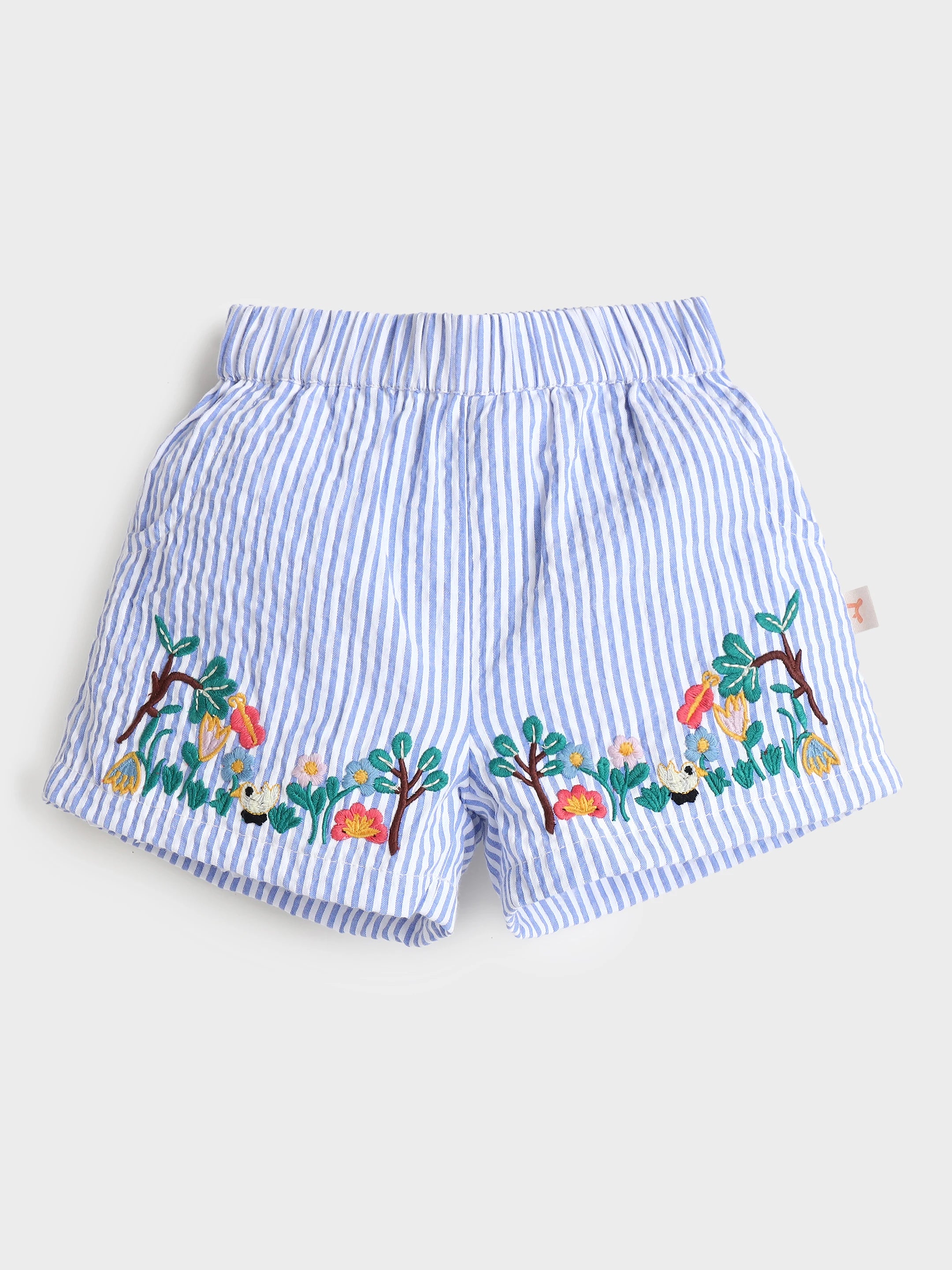 Embroidered Cotton Shorts