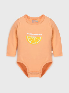 Orange Printed Bodysuit