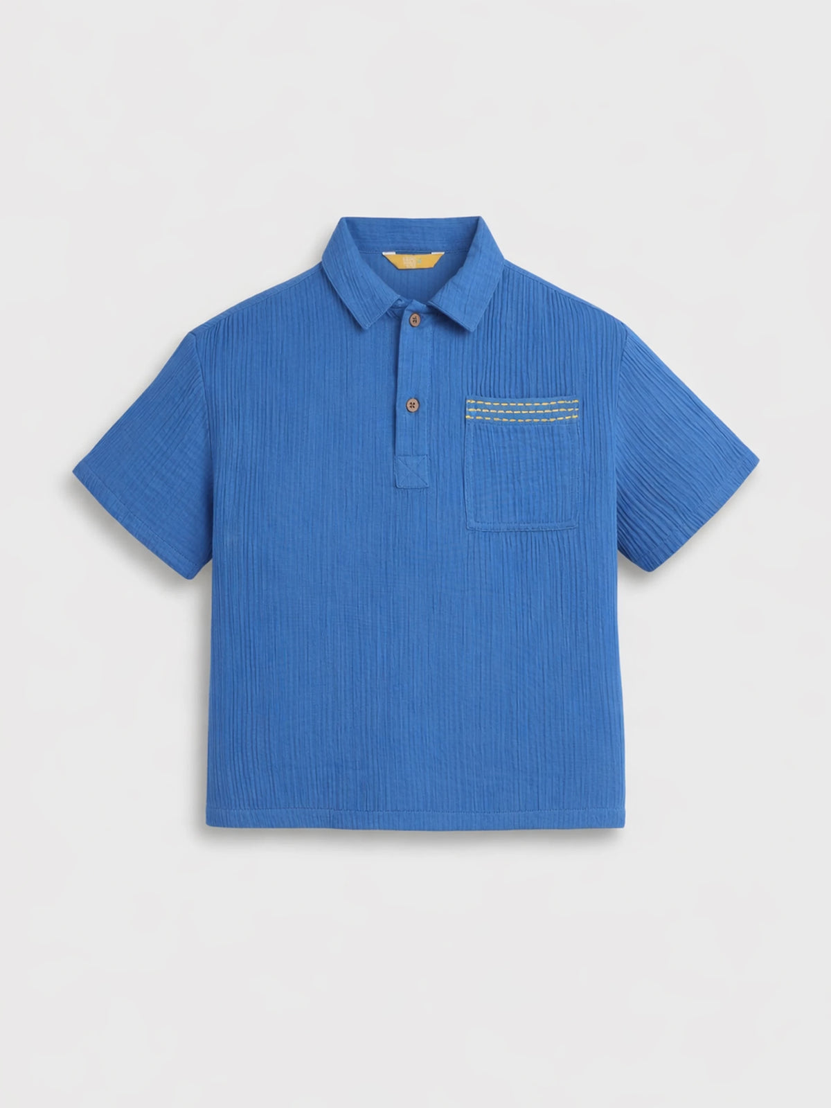 Classic Blue Textured Polo Shirt