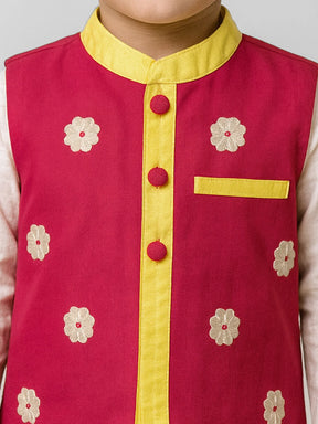 Red Orchid Nehru Jacket