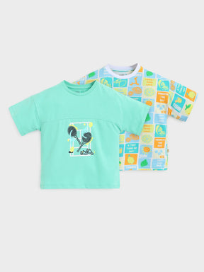 Mint Tennis Graphic T-Shirt & Print Tee Combo