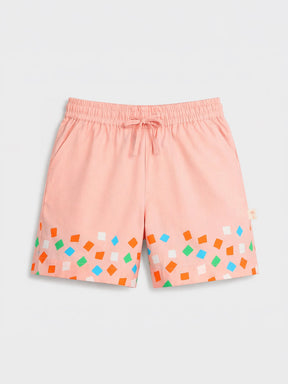 Peach Cotton Confetti Shorts