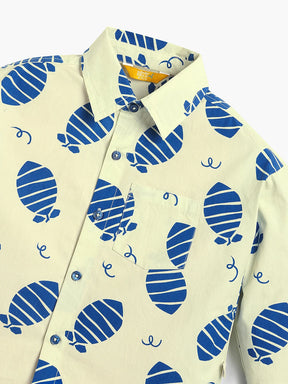 Boys Leaf Print Shirt & Denim Set