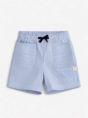 Sky Striped Cotton Shorts