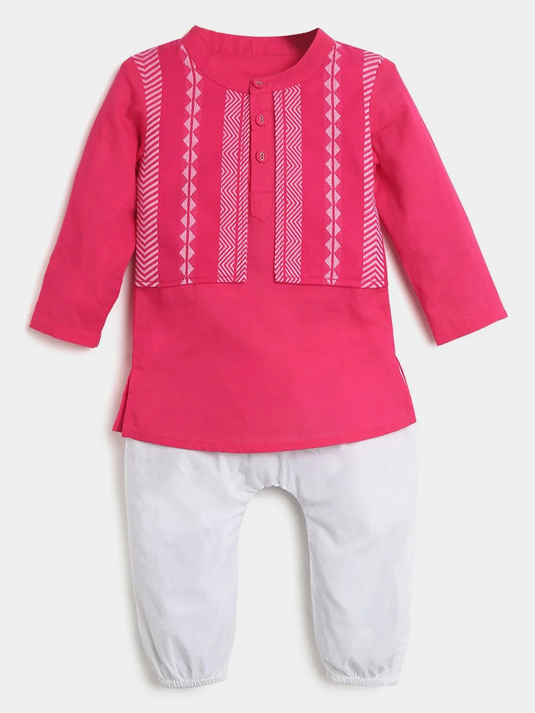 Pink Hibiscus Kurta Set- Newborn