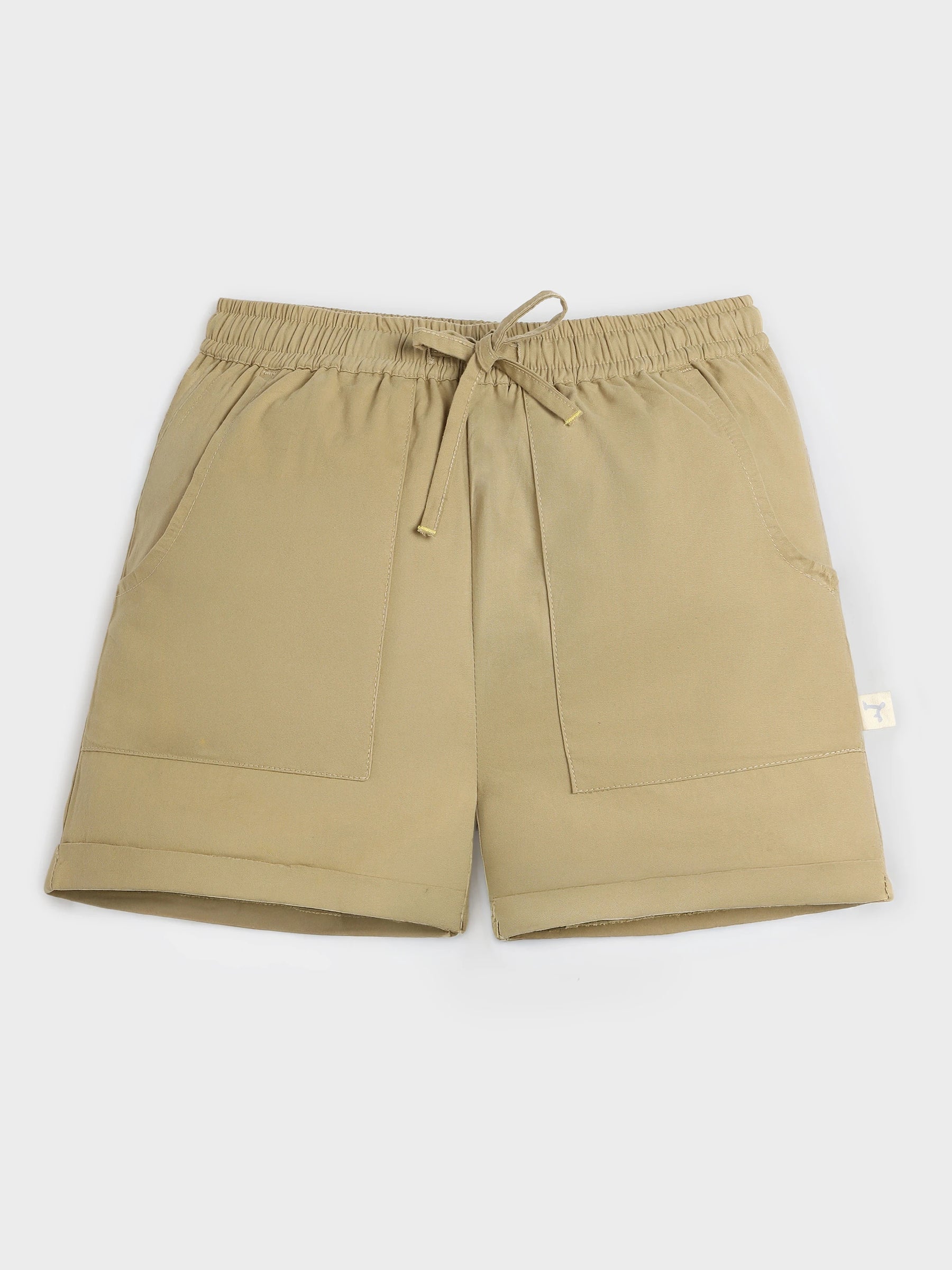 Khaki Cotton Drawstring Boys Shorts