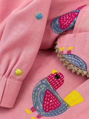 Embroidered Shantoon Top & Skirt Set