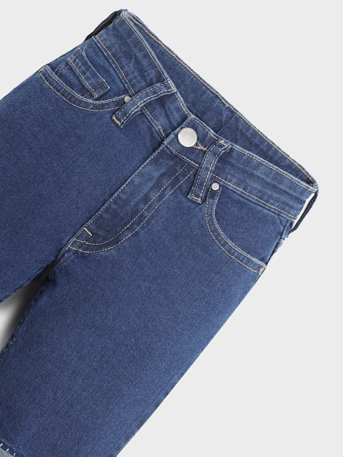 Patched Knee Denim Pants