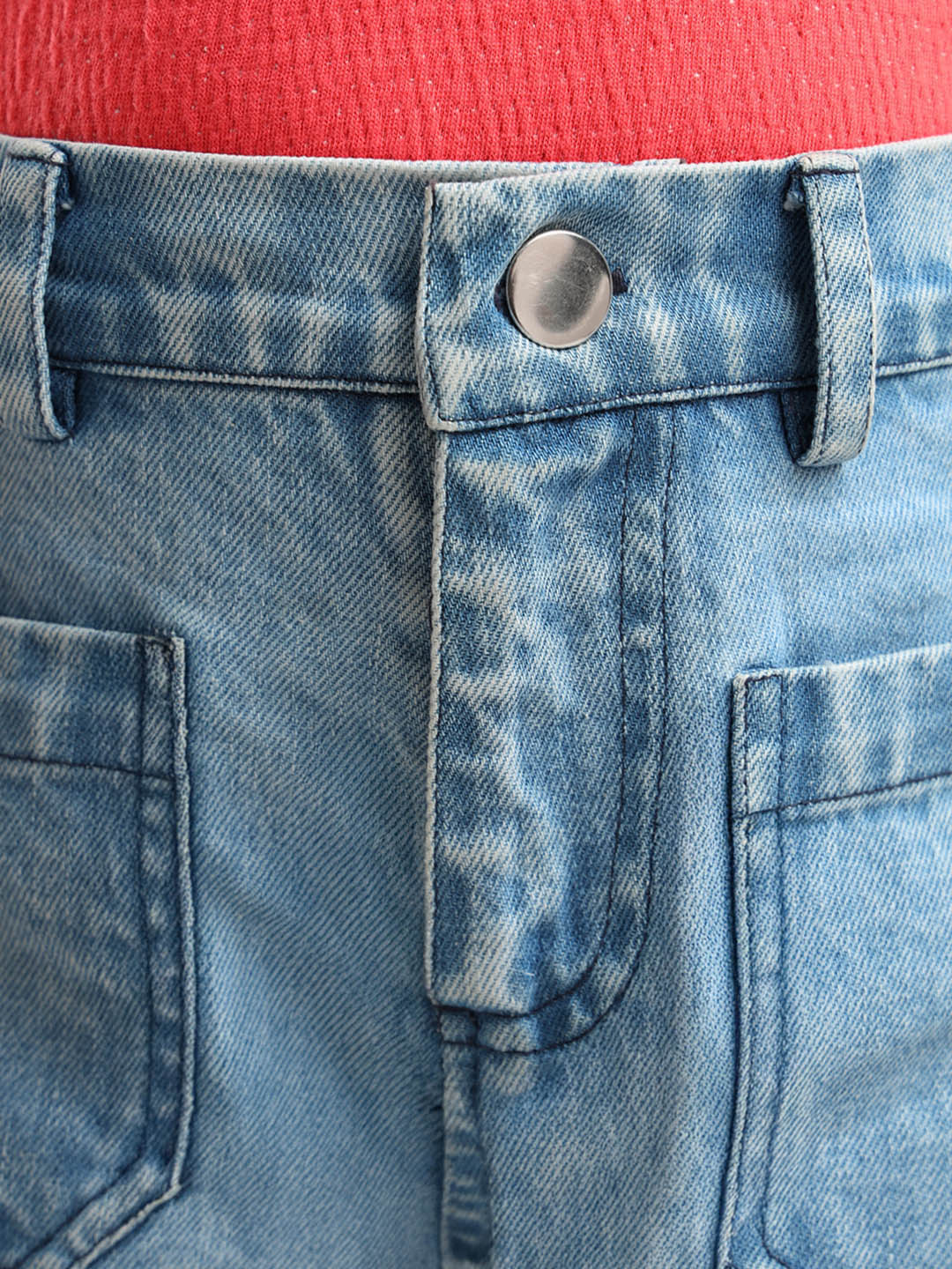 Cotton Top & Denim Shorts Set